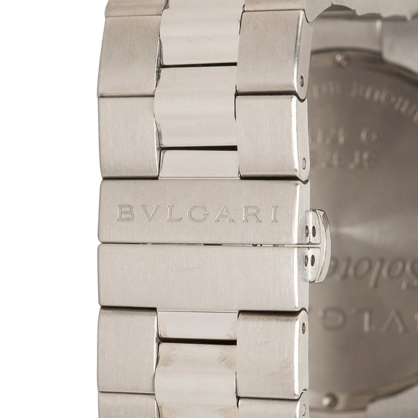 ブルガリ ソロテンポ 腕時計 ST37S クオーツ ブラック文字盤 ステンレススチール メンズ BVLGARI 【中古】