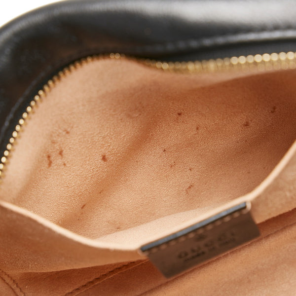 グッチ GGマーモント GGキャンバス 斜め掛け チェーン ショルダーバッグ 447632 ベージュ ブラック キャンバス レザー レディース GUCCI 【中古】