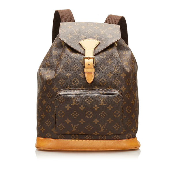 ルイ ヴィトン モノグラム モンスリ GM リュック バックパック M51135 ブラウン PVC レザー レディース LOUIS VUITTON 【中古】