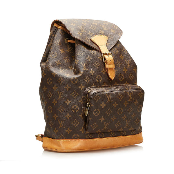 ルイ ヴィトン モノグラム モンスリ GM リュック バックパック M51135 ブラウン PVC レザー レディース LOUIS VUITTON 【中古】