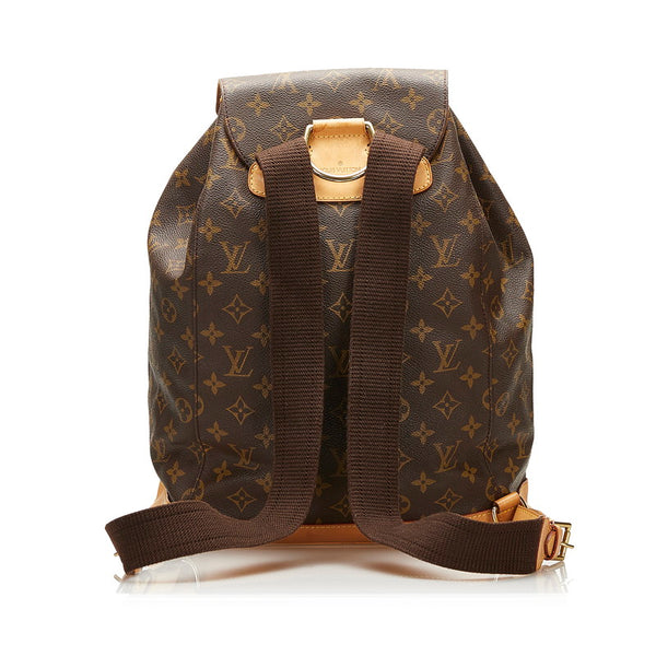 ルイ ヴィトン モノグラム モンスリ GM リュック バックパック M51135 ブラウン PVC レザー レディース LOUIS VUITTON 【中古】