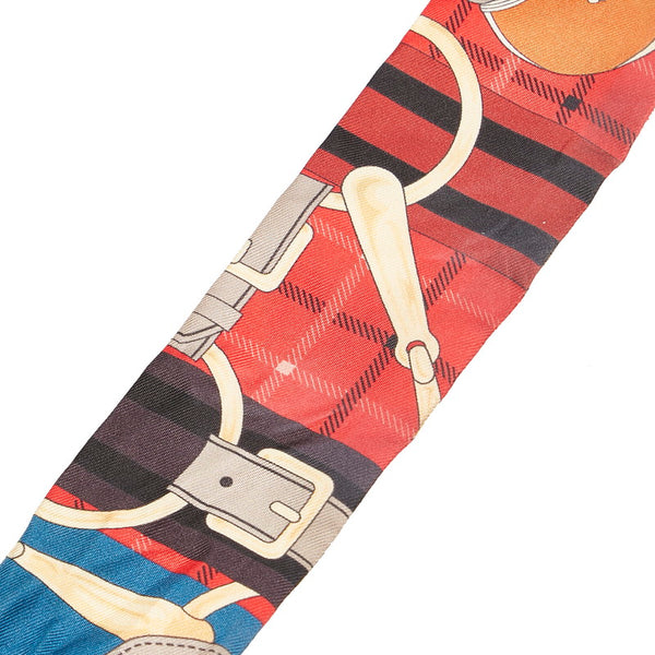 エルメス ツイリー スカーフ レッド シルク レディース HERMES 【中古】