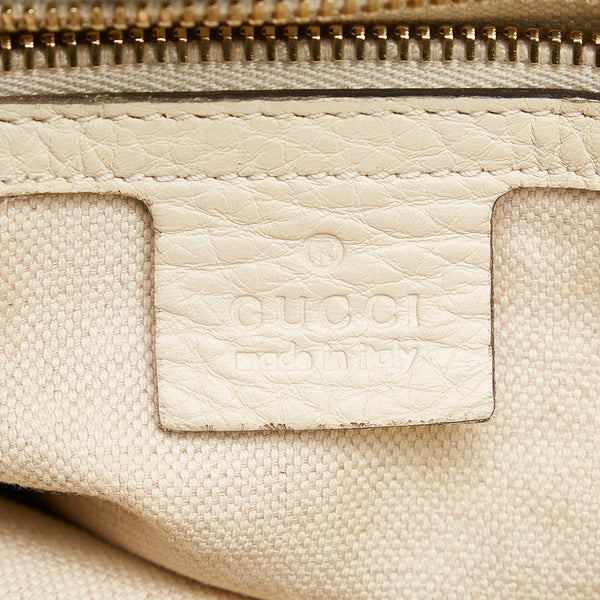 グッチ バンブー ショッパー ハンドバッグ ショルダーバッグ 2WAY 323660 オフホワイト レザー レディース GUCCI 【中古】