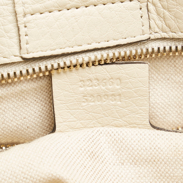 グッチ バンブー ショッパー ハンドバッグ ショルダーバッグ 2WAY 323660 オフホワイト レザー レディース GUCCI 【中古】