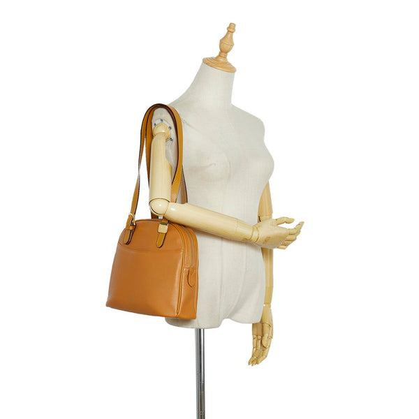 バーバリー ノバチェック シャドーホース ハンドバッグ ショルダーバッグ ブラウン レザー レディース BURBERRY 【中古】