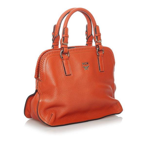 エム シー エム オレンジ レザー ハンドバッグ ショルダーバッグ 2way レディース MCM 【中古】