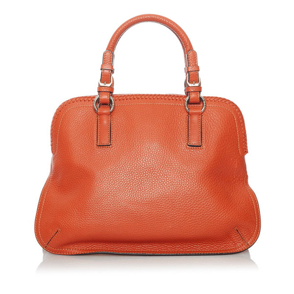 エム シー エム オレンジ レザー ハンドバッグ ショルダーバッグ 2way レディース MCM 【中古】