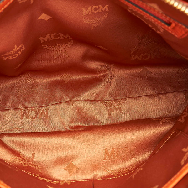 エム シー エム オレンジ レザー ハンドバッグ ショルダーバッグ 2way レディース MCM 【中古】