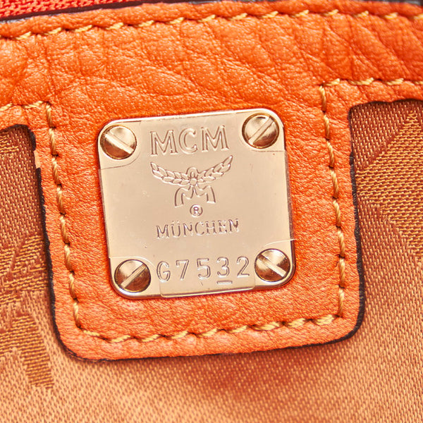 エム シー エム オレンジ レザー ハンドバッグ ショルダーバッグ 2way レディース MCM 【中古】