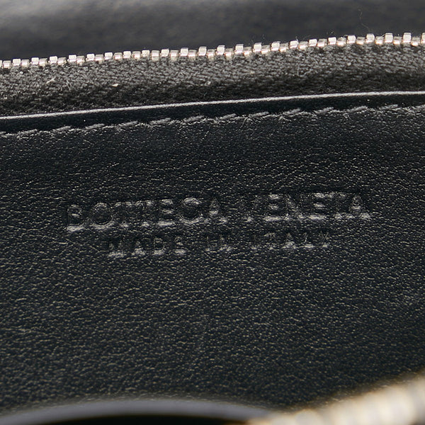 ボッテガヴェネタ マキシイントレチャート ジップアラウンドウォレット 長財布 ブラック レザー メンズ BOTTEGAVENETA 【中古】