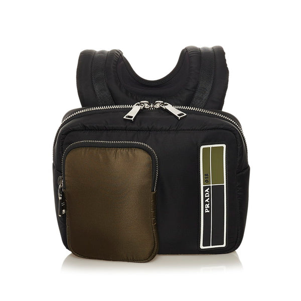 プラダ リュック バックパック ボディバッグ 2VZ044 ブラック カーキ ナイロン メンズ PRADA 【中古】