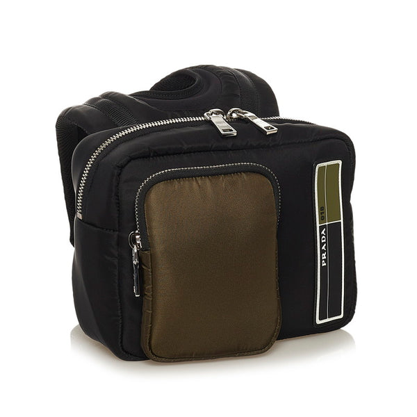 プラダ リュック バックパック ボディバッグ 2VZ044 ブラック カーキ ナイロン メンズ PRADA 【中古】