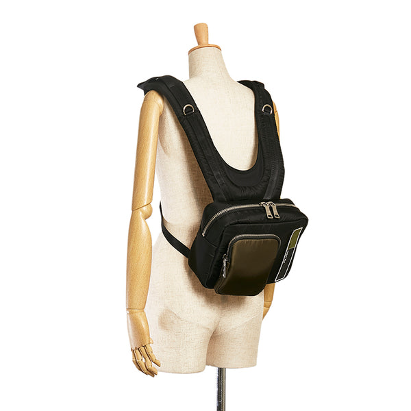 プラダ リュック バックパック ボディバッグ 2VZ044 ブラック カーキ ナイロン メンズ PRADA 【中古】