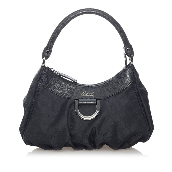 グッチ アビー GG ワンショルダー ハンドバッグ 265692 ブラック ナイロン レザー レディース GUCCI 【中古】