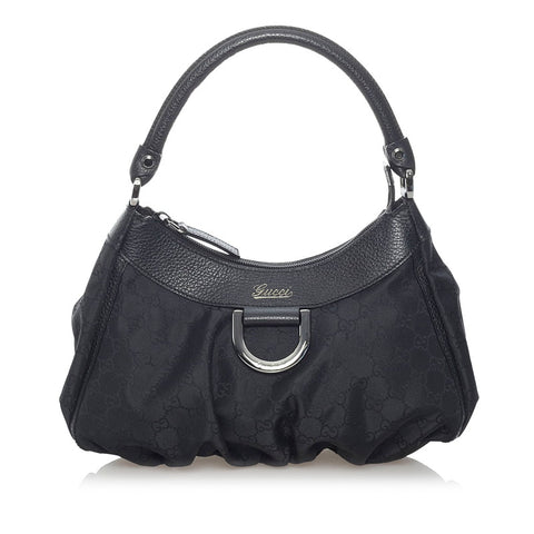 グッチ アビー GG ワンショルダー ハンドバッグ 265692 ブラック ナイロン レザー レディース GUCCI 【中古】