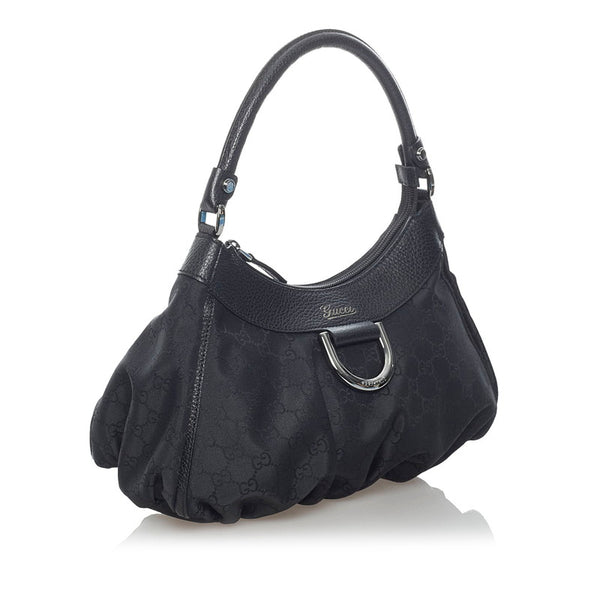 グッチ アビー GG ワンショルダー ハンドバッグ 265692 ブラック ナイロン レザー レディース GUCCI 【中古】