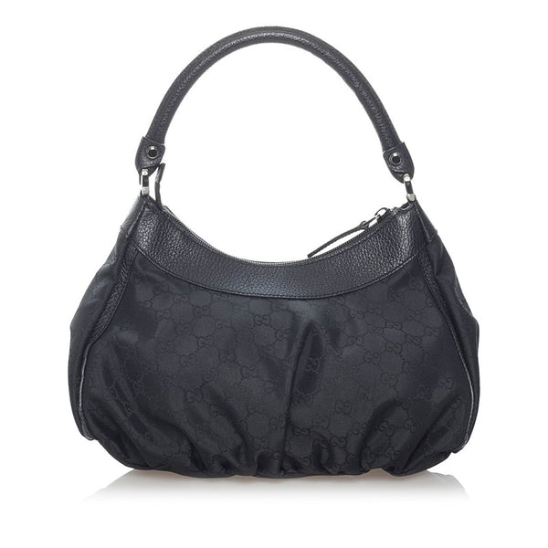 グッチ アビー GG ワンショルダー ハンドバッグ 265692 ブラック ナイロン レザー レディース GUCCI 【中古】