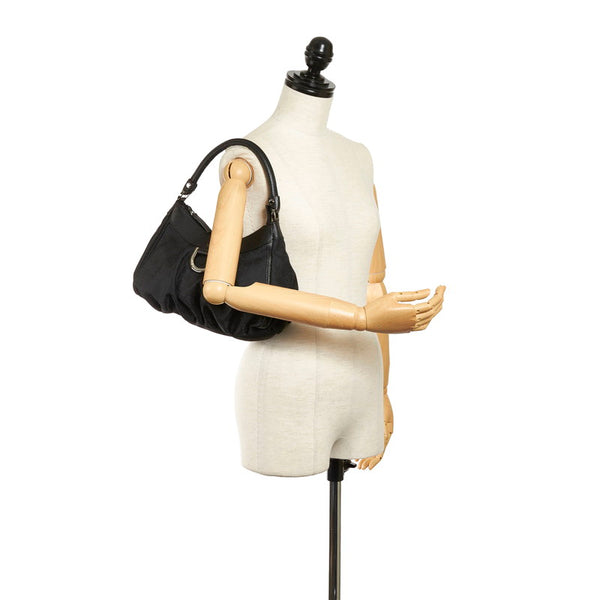 グッチ アビー GG ワンショルダー ハンドバッグ 265692 ブラック ナイロン レザー レディース GUCCI 【中古】