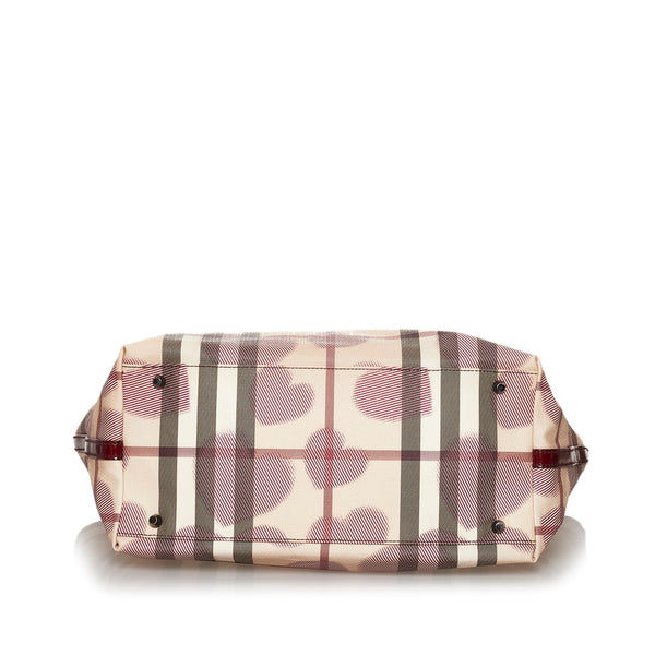 バーバリー ノバチェック ハート ベージュ PVC レザー ハンドバッグ レディース BURBERRY 【中古】