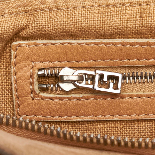 フェンディ FFロゴ トートバッグ ベージュ スウェード レザー レディース FENDI 【中古】
