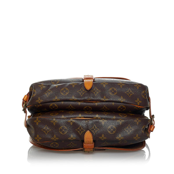 ルイ ヴィトン モノグラム ソミュール 30 斜め掛け ショルダーバッグ M42256 ブラウン PVC レザー レディース LOUIS VUITTON 【中古】