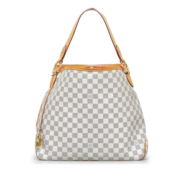 ルイ ヴィトン ダミエ アズール ディライトフルMM ショルダーバッグ N41448 ホワイト PVC レザー レディース LOUIS VUITTON 【中古】
