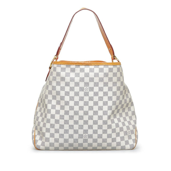ルイ ヴィトン ダミエ アズール ディライトフルMM ショルダーバッグ N41448 ホワイト PVC レザー レディース LOUIS VUITTON 【中古】