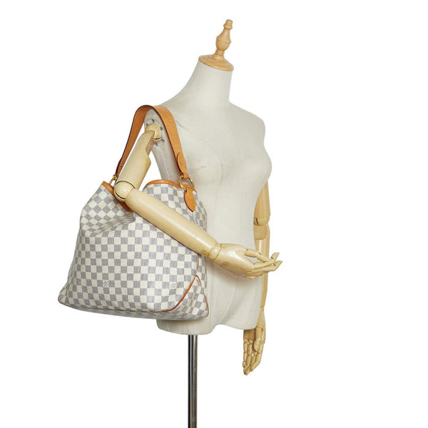 ルイ ヴィトン ダミエ アズール ディライトフルMM ショルダーバッグ N41448 ホワイト PVC レザー レディース LOUIS VUITTON 【中古】