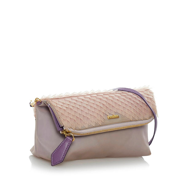 バーバリー プローサム クラッチバッグ ショルダーバッグ 2WAY ピンク  パープル ラバー レザー レディース BURBERRY 【中古】