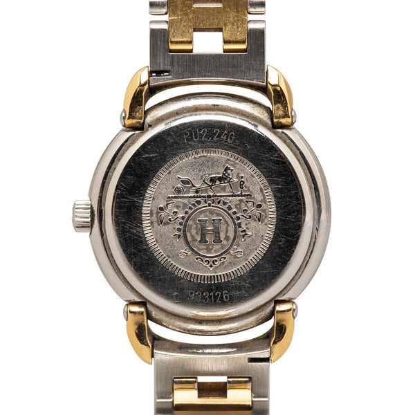 エルメス ブルマン 腕時計 PU2.240 クオーツ アイボリー文字盤 ステンレススチール レディース HERMES 【中古】