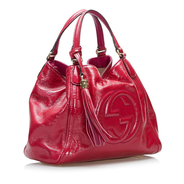 グッチ ソーホー ハンドバッグ ショルダーバッグ 2WAY 336751 ピンク エナメル レディース GUCCI 【中古】