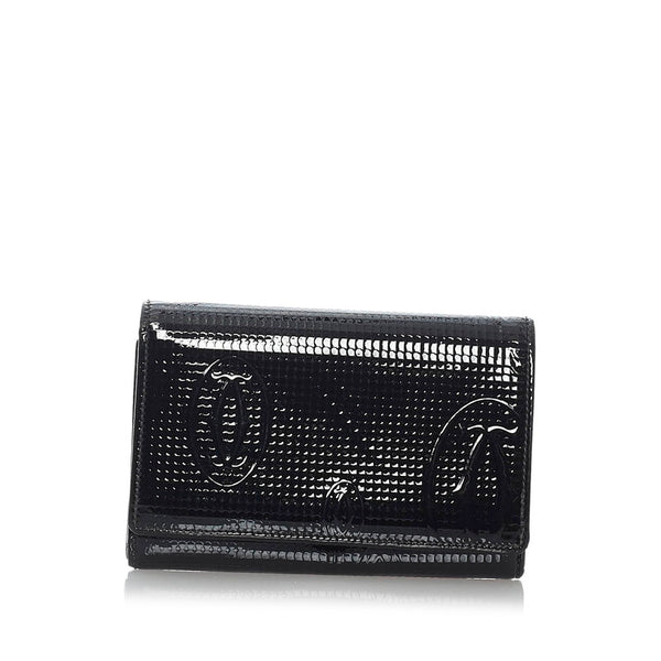 カルティエ ハッピーバースデー ブラック パテントレザー 二つ折り財布 レディース CARTIER 【中古】