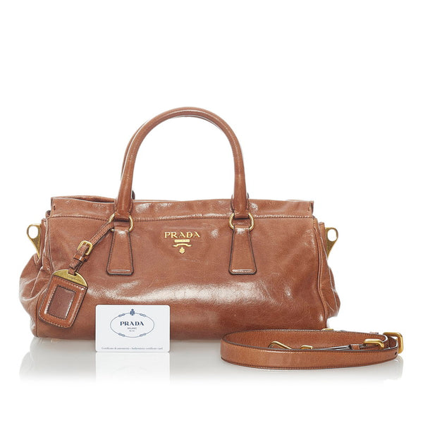 プラダ ハンドバッグ ショルダーバッグ 2WAY BN1849 ブラウン レザー レディース PRADA 【中古】