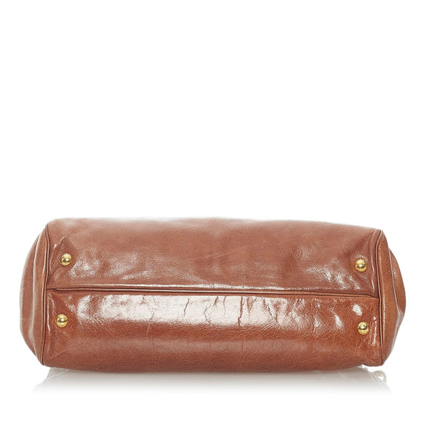 プラダ ハンドバッグ ショルダーバッグ 2WAY BN1849 ブラウン レザー レディース PRADA 【中古】