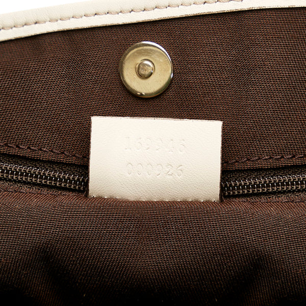 グッチ GGキャンバス ニューブリット トートバッグ ショルダーバッグ 169946 ベージュ ホワイト キャンバス レザー レディース GUCCI 【中古】