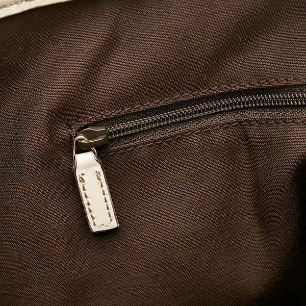 グッチ GGキャンバス ニューブリット トートバッグ ショルダーバッグ 169946 ベージュ ホワイト キャンバス レザー レディース GUCCI 【中古】