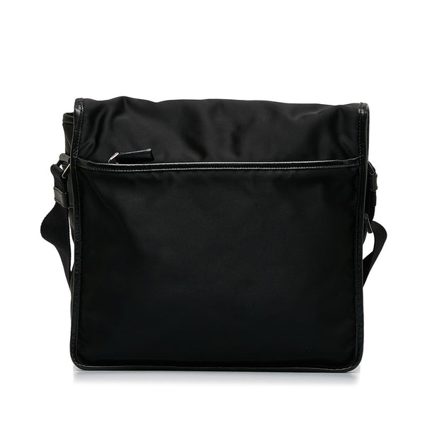 プラダ 三角ロゴプレート ロゴ 斜め掛け ショルダーバッグ VA0951 ブラック ナイロン レザー レディース PRADA 【中古】