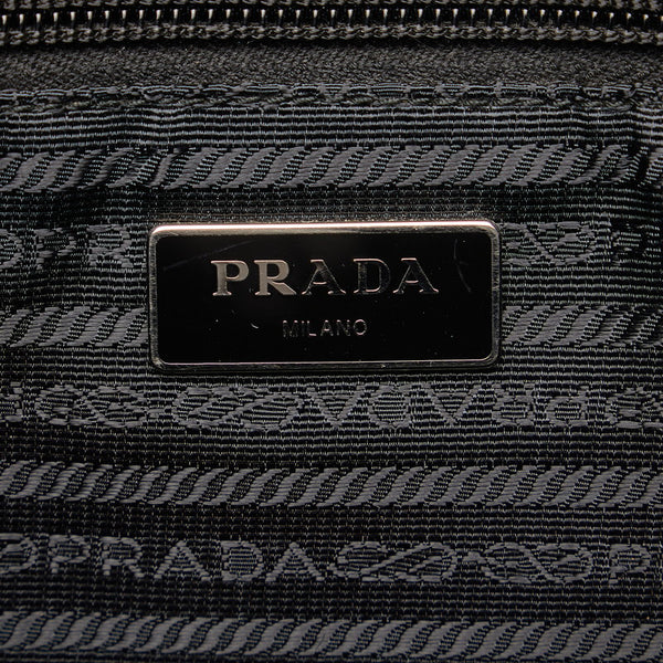 プラダ 三角ロゴプレート ロゴ 斜め掛け ショルダーバッグ VA0951 ブラック ナイロン レザー レディース PRADA 【中古】