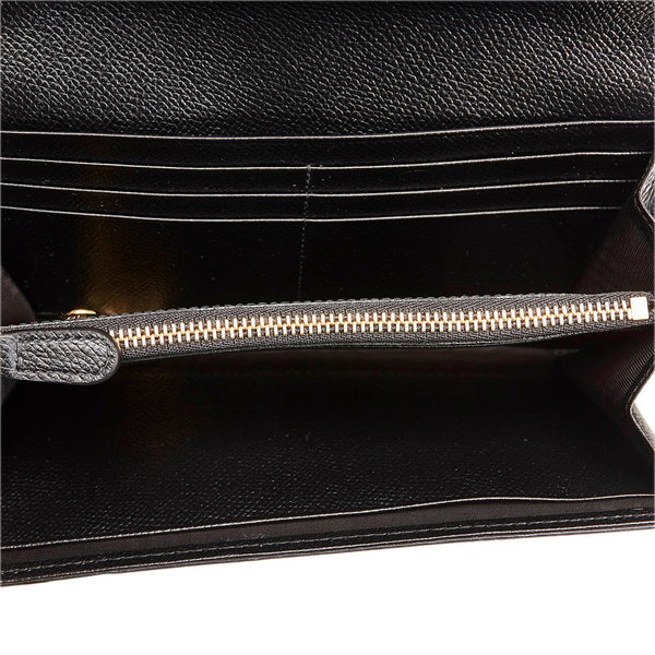 サルヴァトーレフェラガモ ヴァラリボン 長財布 KM-22 D154 ブラック レザー レディース Salvatore Ferragamo 【中古】