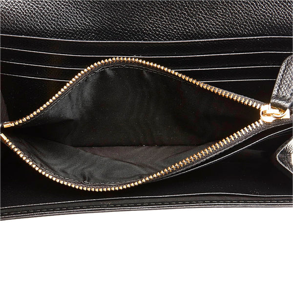 サルヴァトーレフェラガモ ヴァラリボン 長財布 KM-22 D154 ブラック レザー レディース Salvatore Ferragamo 【中古】