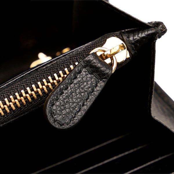 サルヴァトーレフェラガモ ヴァラリボン 長財布 KM-22 D154 ブラック レザー レディース Salvatore Ferragamo 【中古】