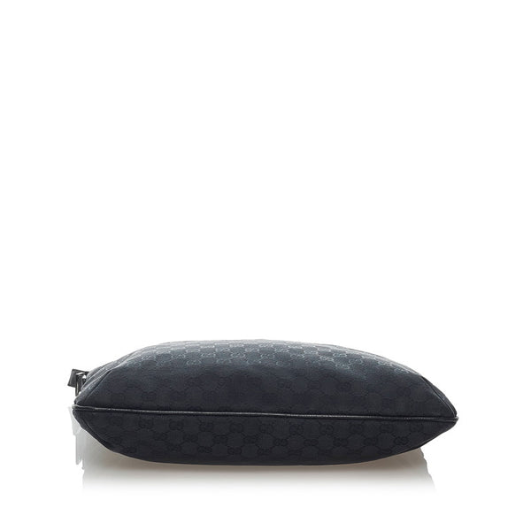 グッチ GGキャンバス トートバッグ 122797 ブラック キャンバス レザー レディース GUCCI 【中古】