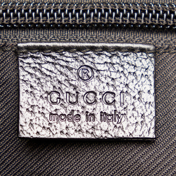 グッチ GGキャンバス トートバッグ 122797 ブラック キャンバス レザー レディース GUCCI 【中古】