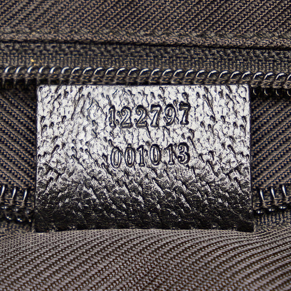 グッチ GGキャンバス トートバッグ 122797 ブラック キャンバス レザー レディース GUCCI 【中古】