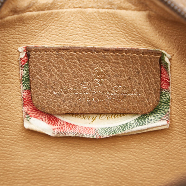 グッチ GGスプリーム アクセサリーコレクション オールドグッチ シェリー クラッチバッグ 89 01 034 ベージュ ブラウン PVC レザー レディース GUCCI 【中古】