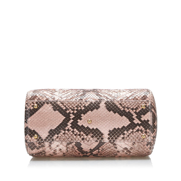 グッチ GGマーモント ハンドバッグ ショルダーバッグ2WAY 448054 ピンク ベージュ パイソン レディース GUCCI 【中古】