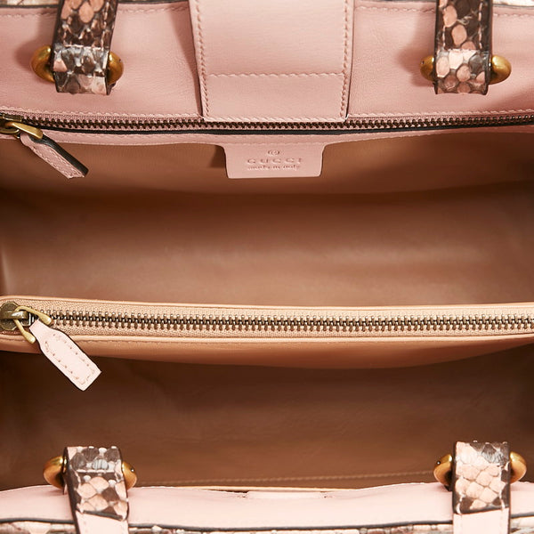 グッチ GGマーモント ハンドバッグ ショルダーバッグ2WAY 448054 ピンク ベージュ パイソン レディース GUCCI 【中古】