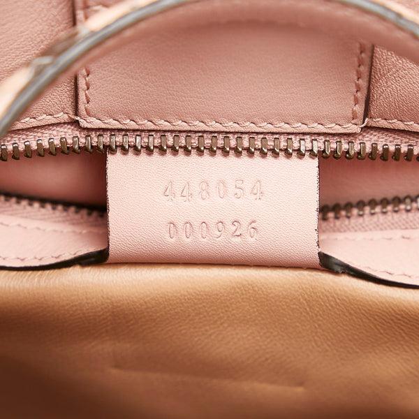 グッチ GGマーモント ハンドバッグ ショルダーバッグ2WAY 448054 ピンク ベージュ パイソン レディース GUCCI 【中古】