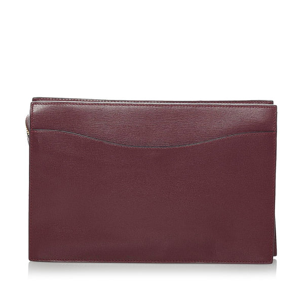 カルティエ セカンドバッグ ボルドー レザー メンズ CARTIER 【中古】