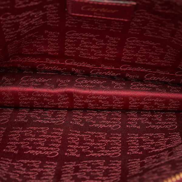 カルティエ セカンドバッグ ボルドー レザー メンズ CARTIER 【中古】